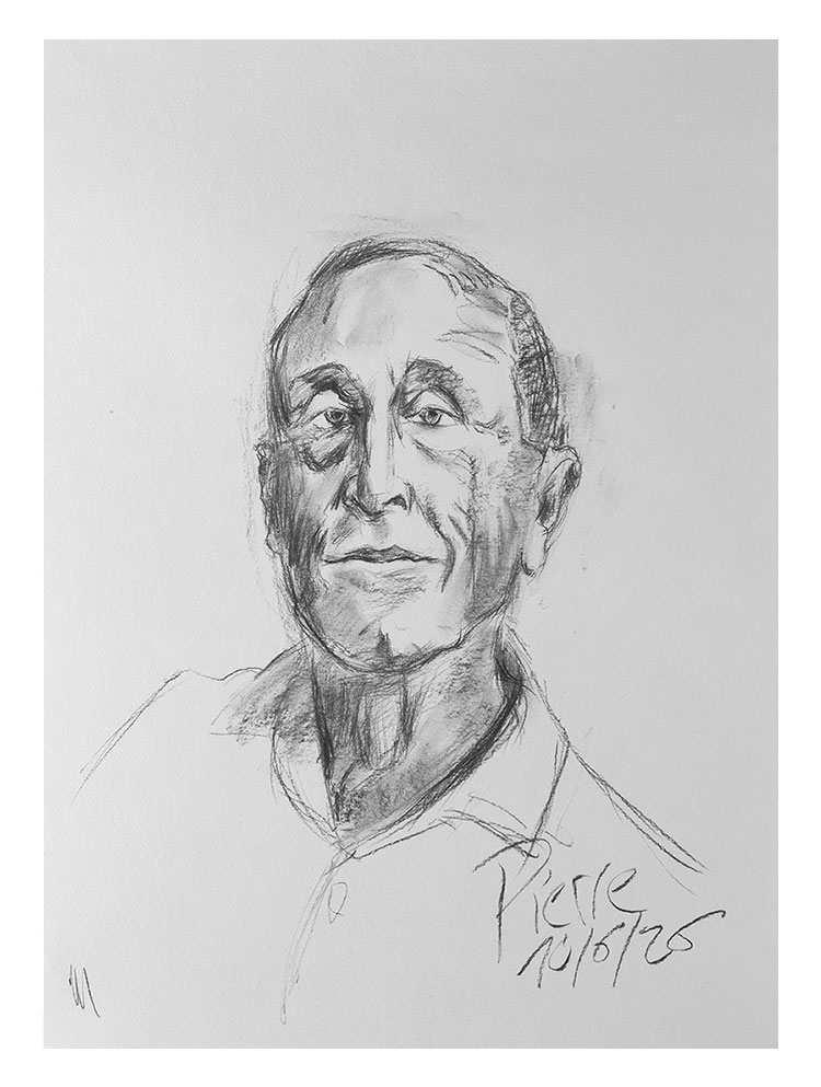 Portrait au fusain d'Anne D réalisé par Patrice Giorda